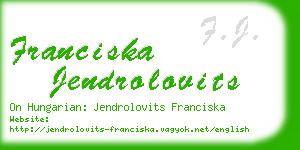 franciska jendrolovits business card